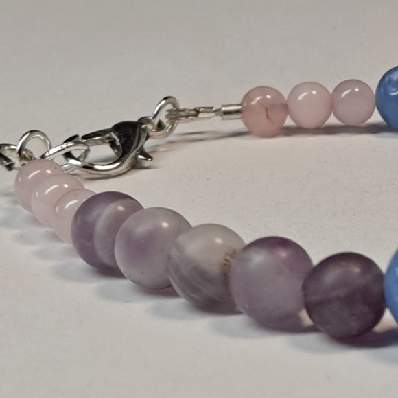 * SPIRITUAL BALANCE * HEART HEALING GEMSTONE BRACELET BEADED BRACELET - Picture 5 of 13